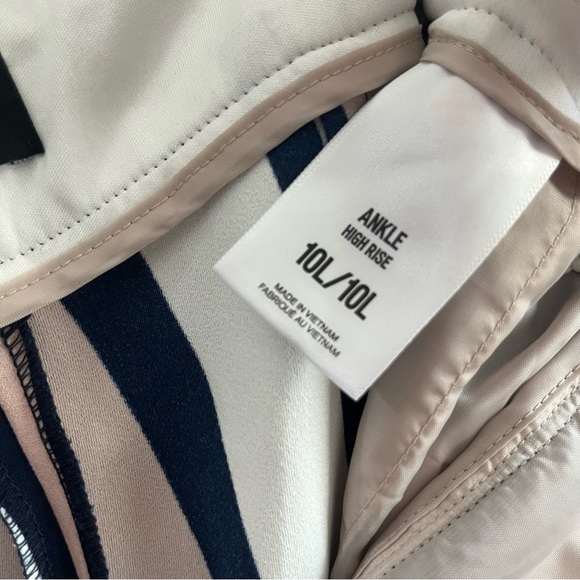 Express high waisted striped sash tie ankle pants - Picture 6 of 8